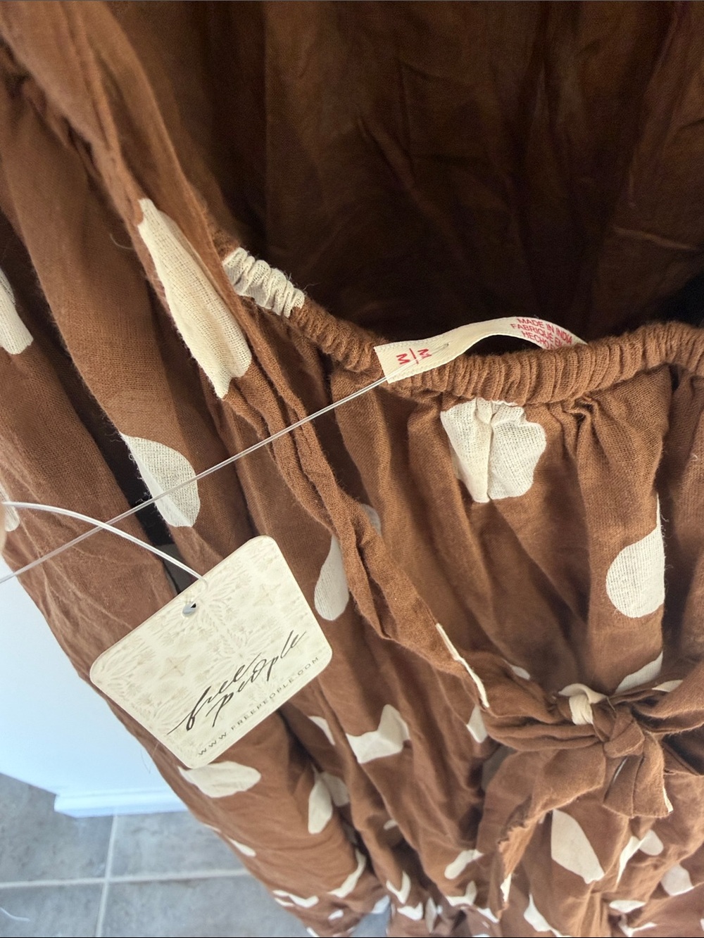 Free People Brown Polka Dot Open-Back Maxi Dress - Picture 2 of 4